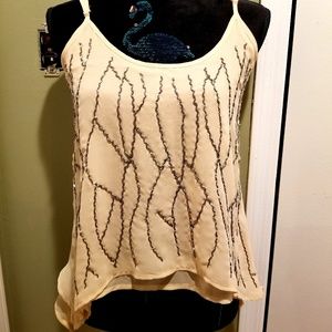 Beaded scoop neck double layered going out top